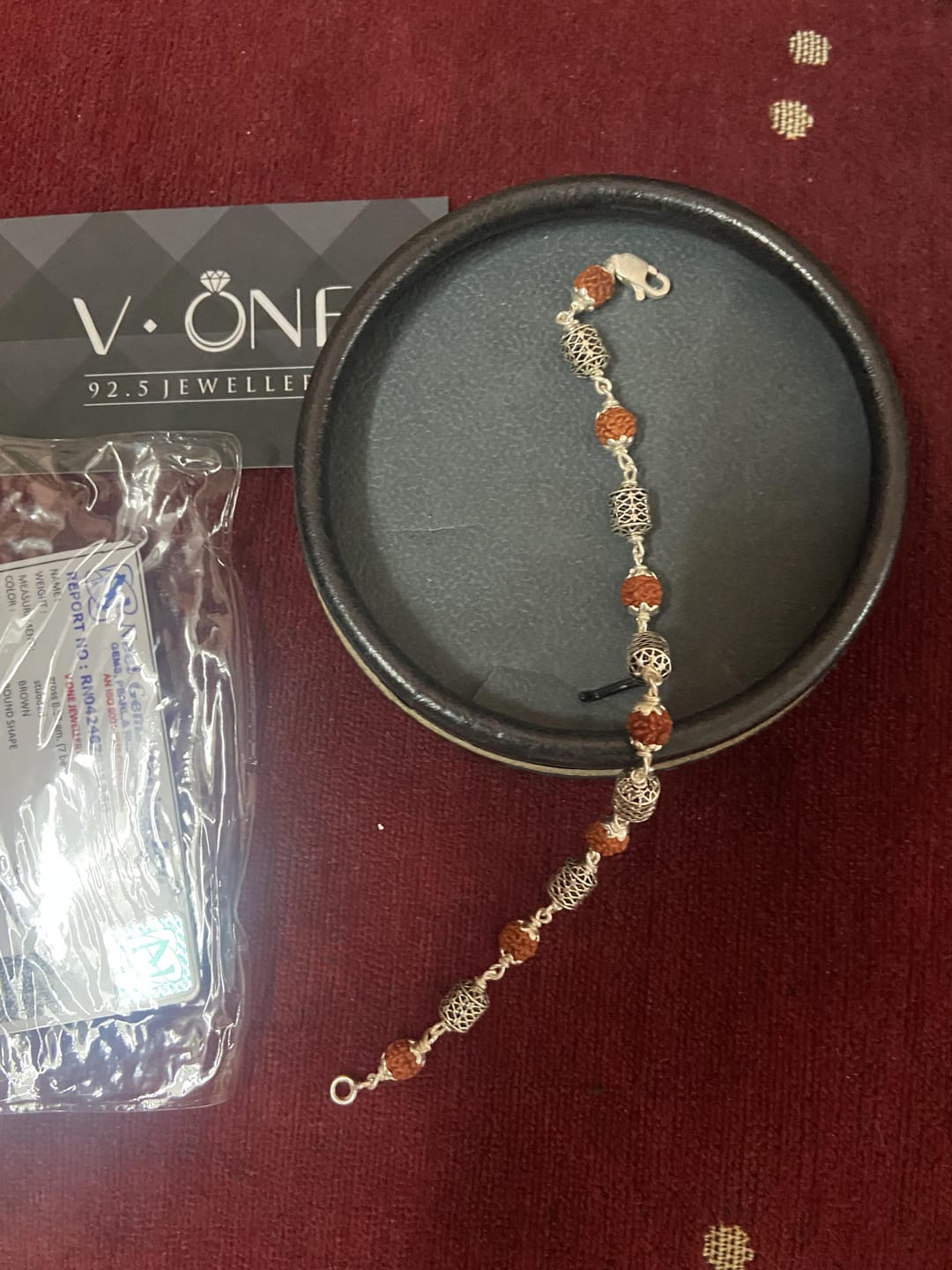 Customer photo review of Silver Divine Dhara Rudraksha Bracelet