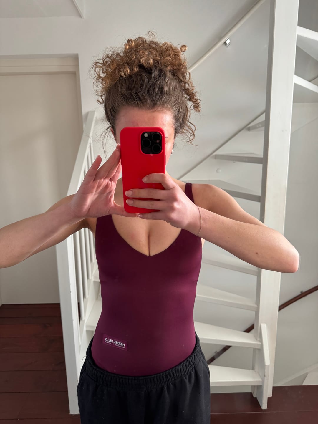 Customer photo review of LABEL BODYSUIT DARK PLUM