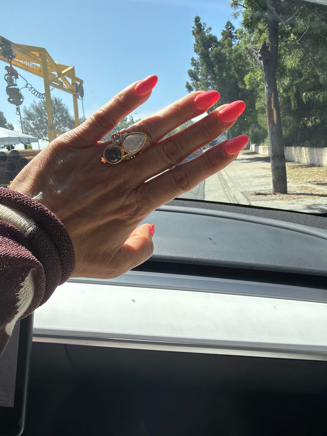 Customer photo review of Moonstone Crystal Point Moon Ring Sterling Silver