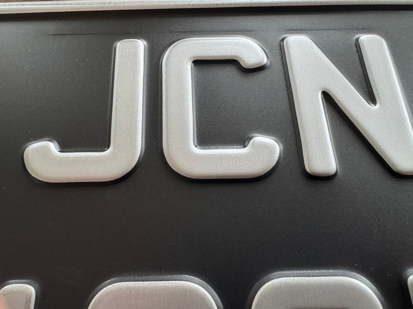 Customer photo review of Classic Metal Pressed 7.5 × 6 Motorbike Number Plate