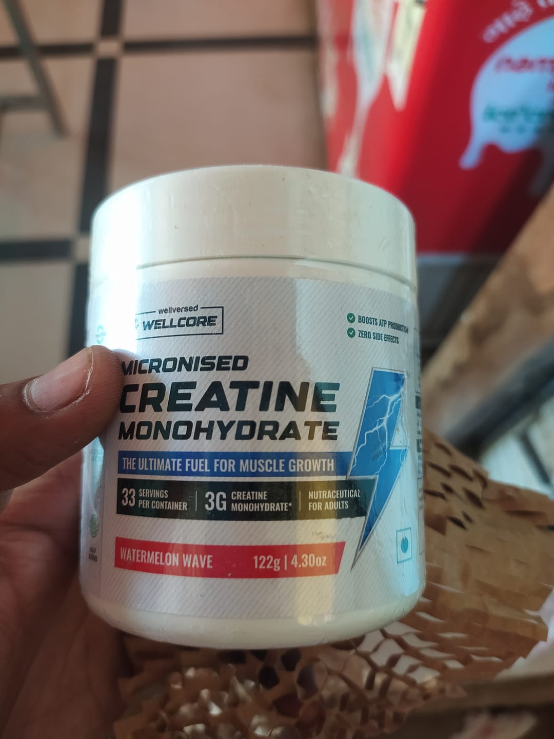 Customer photo review of Wellcore - Pure Micronised Creatine Monohydrate | Watermelon Wave (307g, 83 servings)