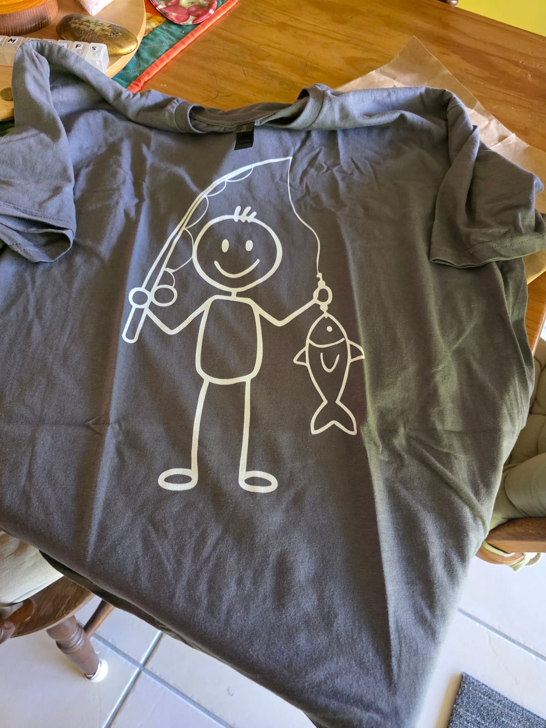 Customer photo review of No Fishing Today T-Shirt AU