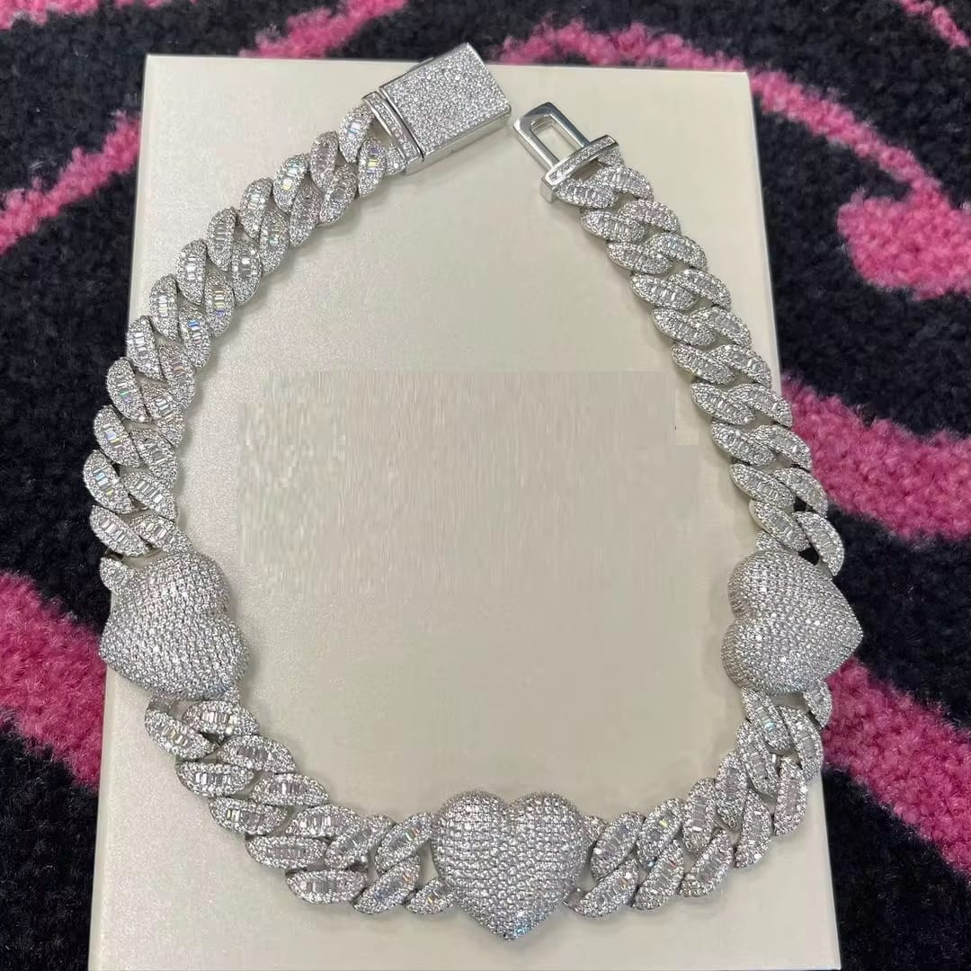 Customer photo review of Iced Heart Link Necklace