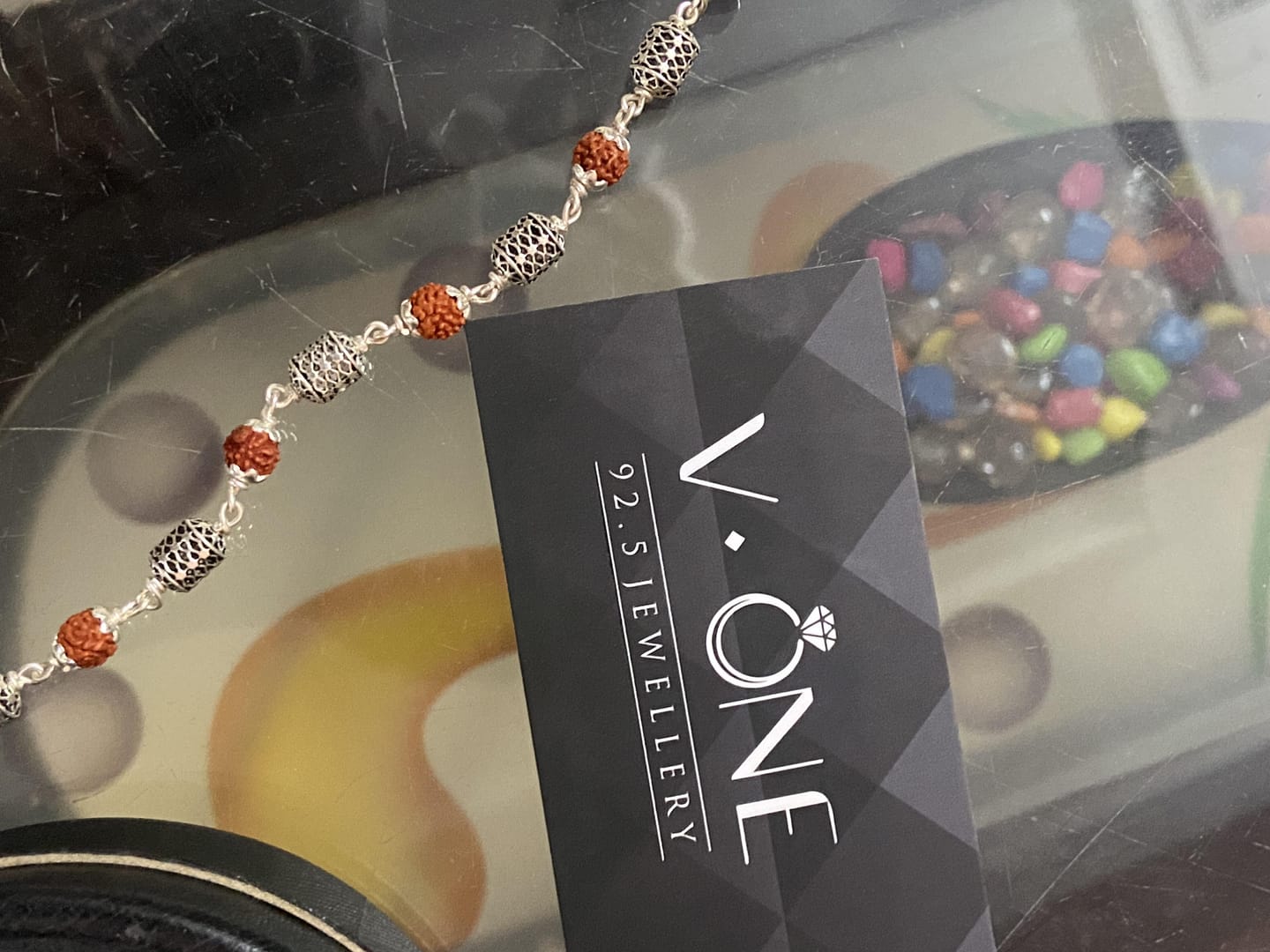 Customer photo review of Silver Divine Dhara Rudraksha Bracelet