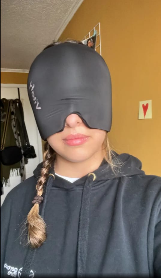 Customer photo review of Gorro Terapéutico de Gel 360° - Alivio Instantáneo para Migraña y Dolor de Cabeza