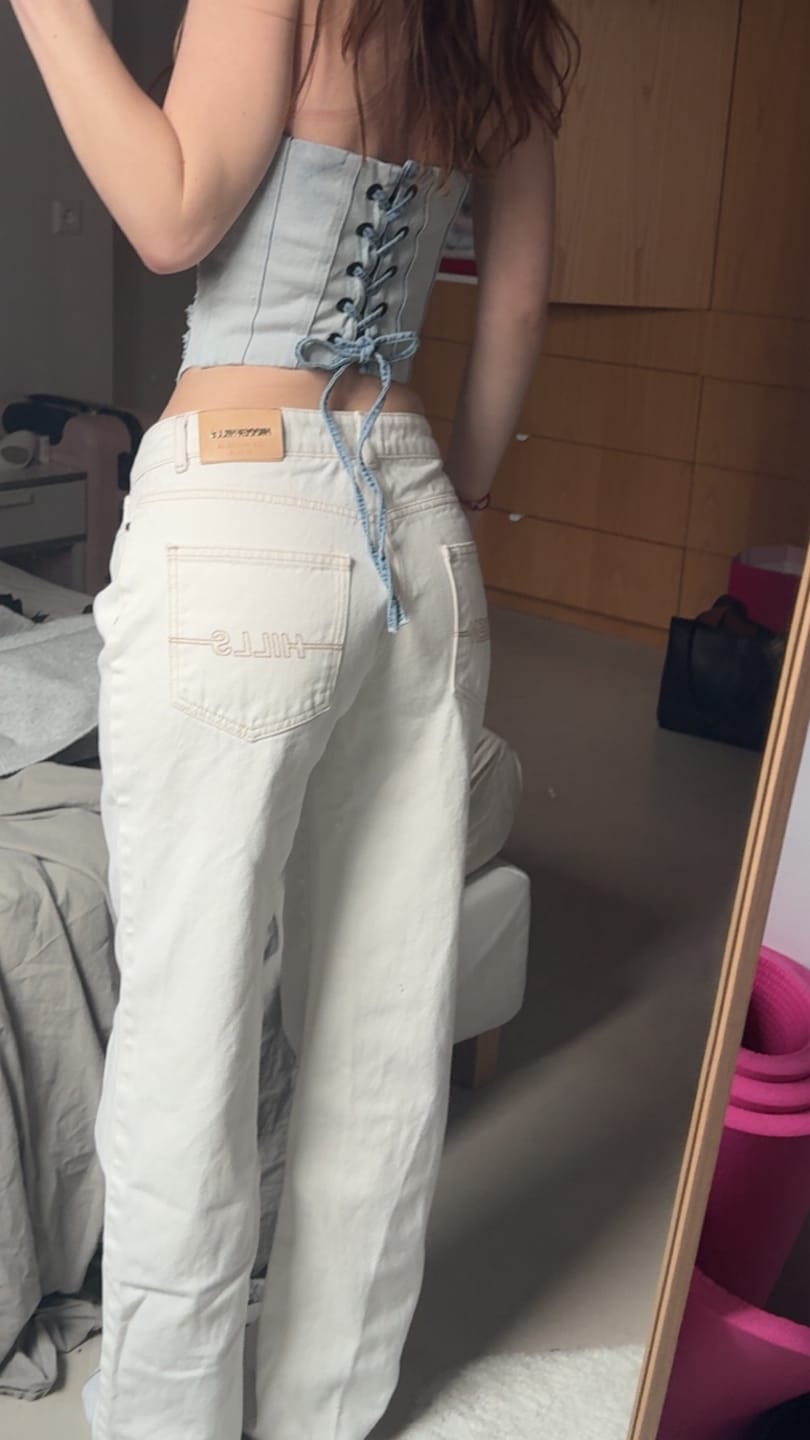 Customer photo review of REWORKED DENIM CORSET