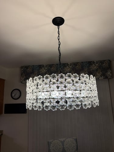 Customer photo review of Art Deco Blossom Floral Cage Drum Lantern Pendant Light