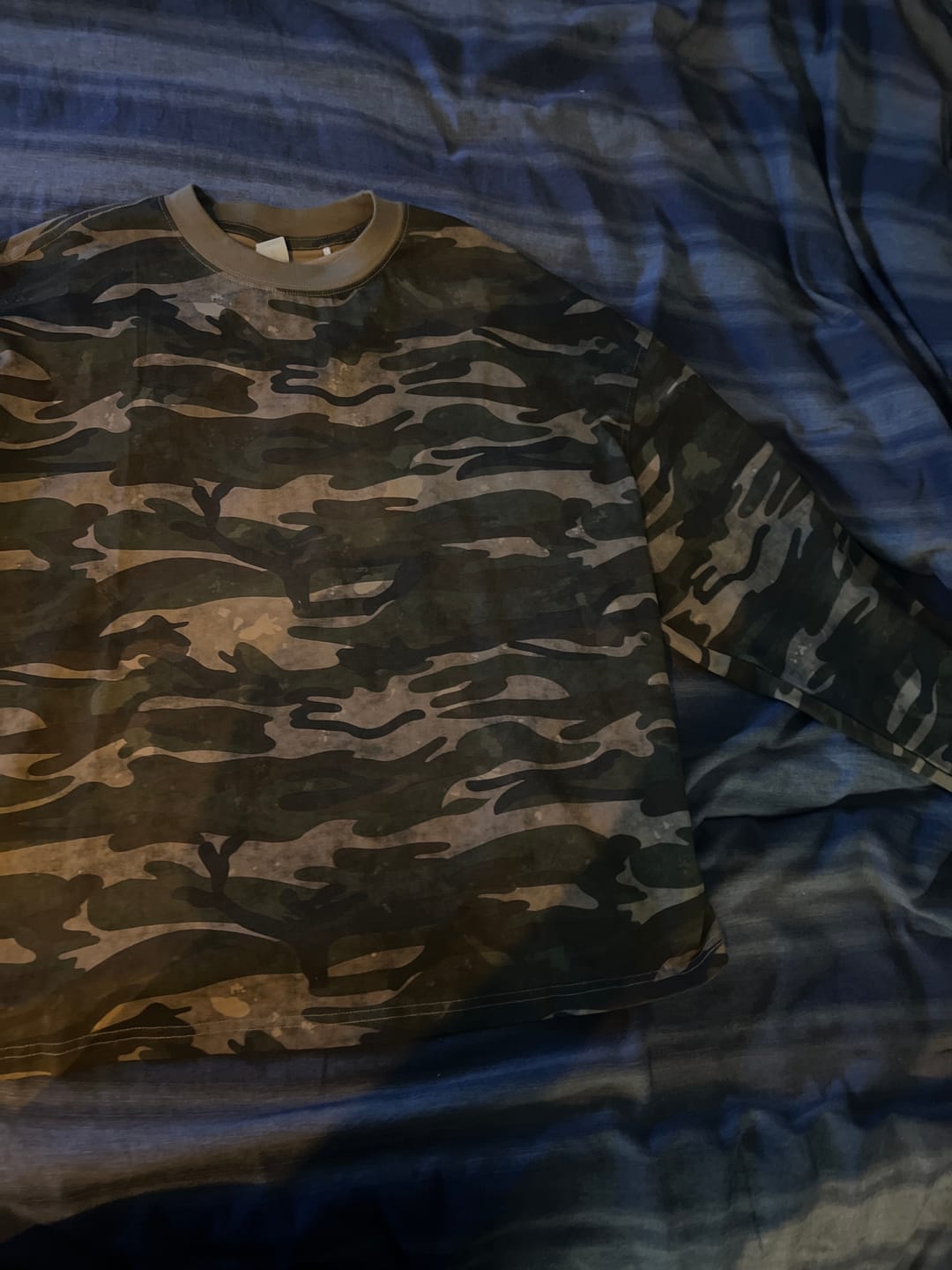 Customer photo review of Boxy Camo Tees in Khaki | Inflation Streetwear