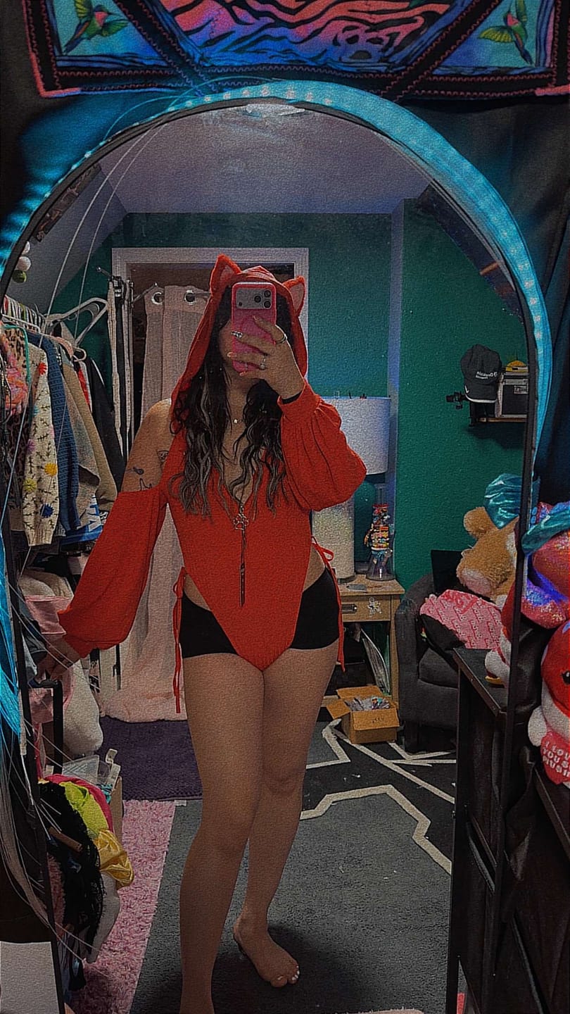 Customer photo review of Chic Bunny Ear Hoodie Bodysuit  MG01