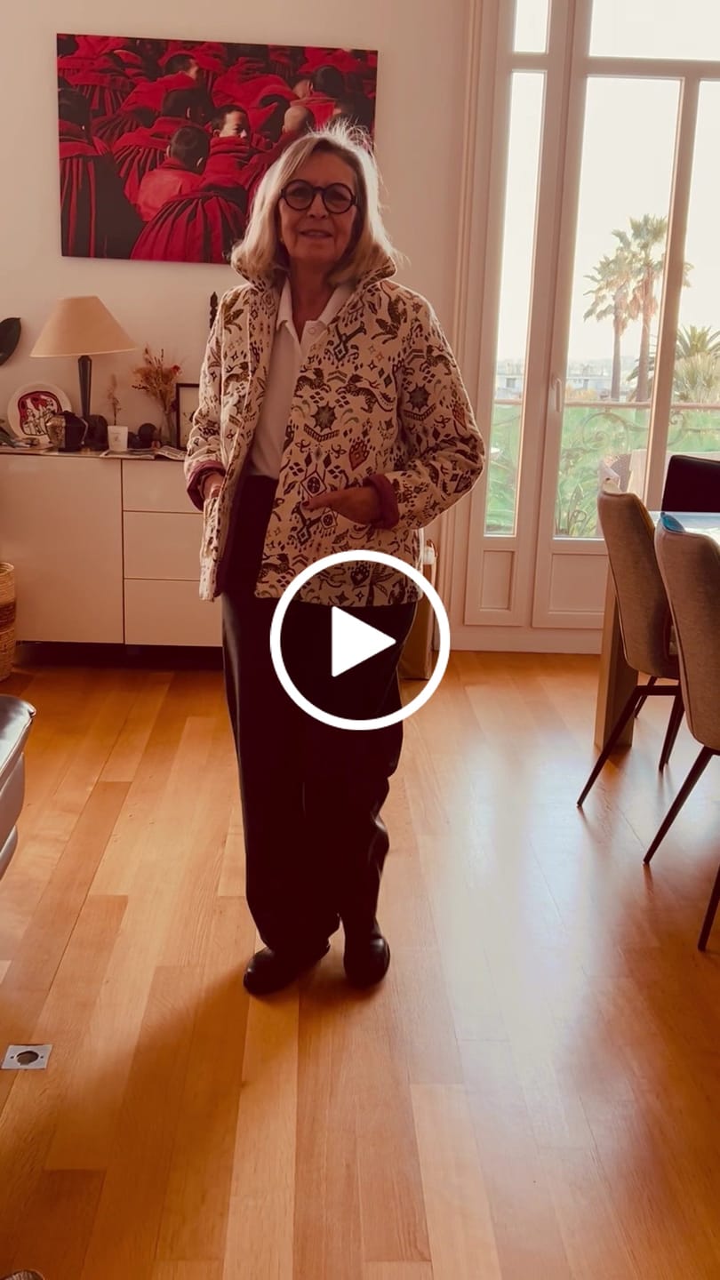 Customer video review of Veste Solveig Jacquard Majestique