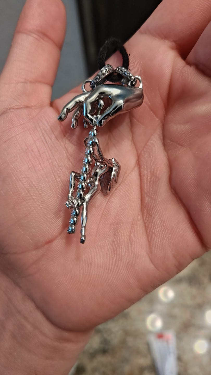 Customer photo review of DANCING WITH DEATH PENDANT