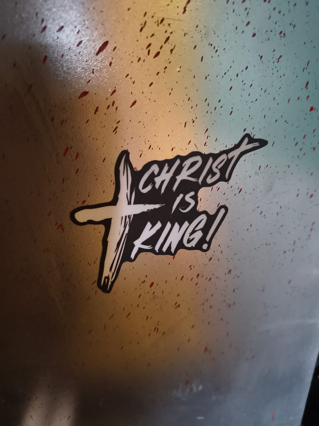 Customer photo review of Christ is King Premium Decal