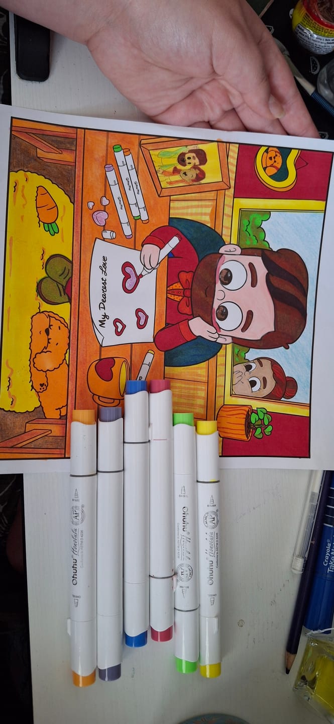 Customer photo review of Ohuhu Honolulu 6 Colors Dual Tips Alcohol Art Markers