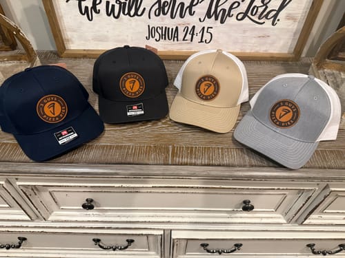 Customer photo review of Richardson 112 Genuine Leather Patch Hats Laser Engraved