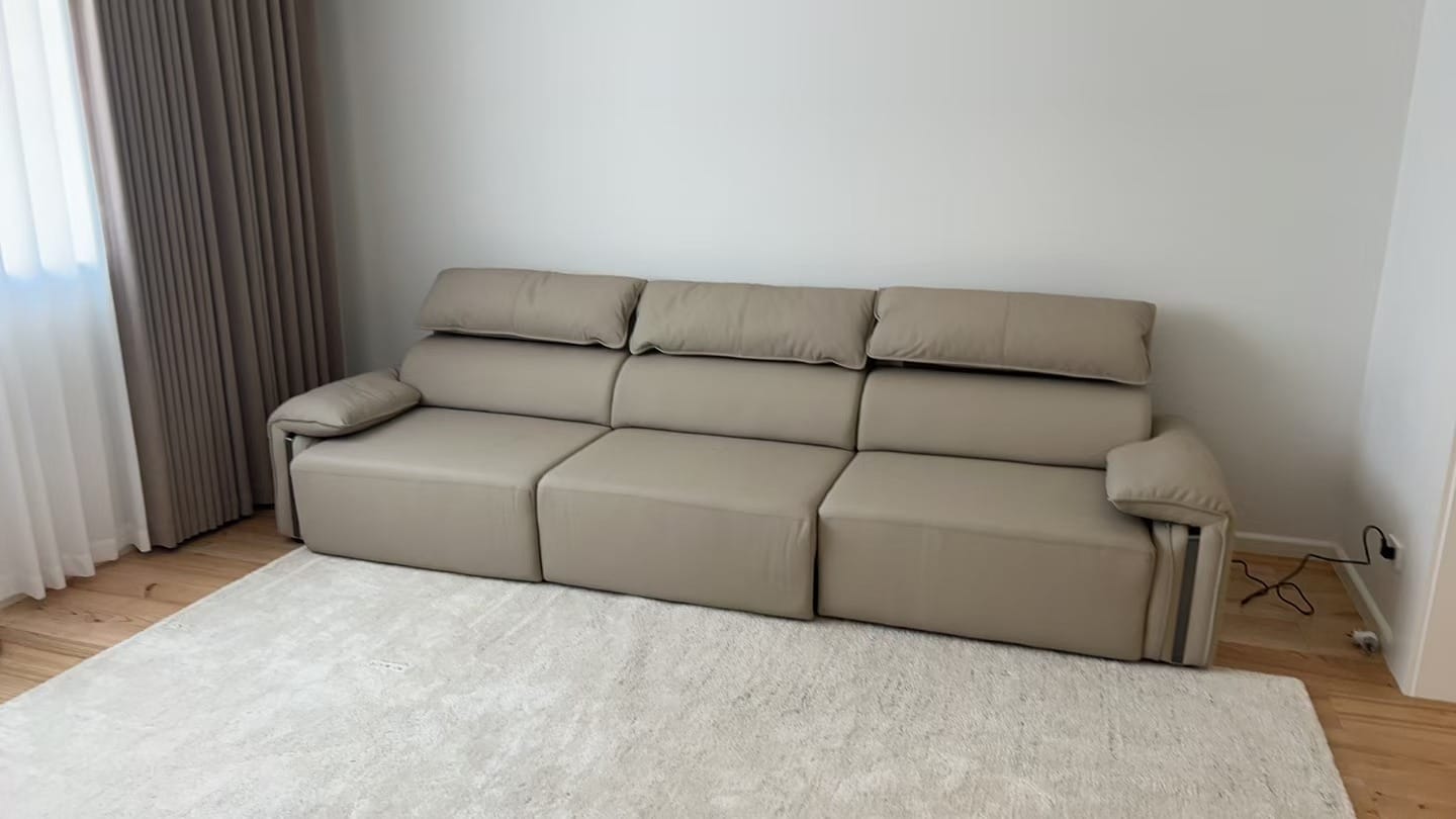 Customer photo review of Chocolate 2.65M 3.5 Seat Fully Electric Reclining Sofa Bed - Leather
