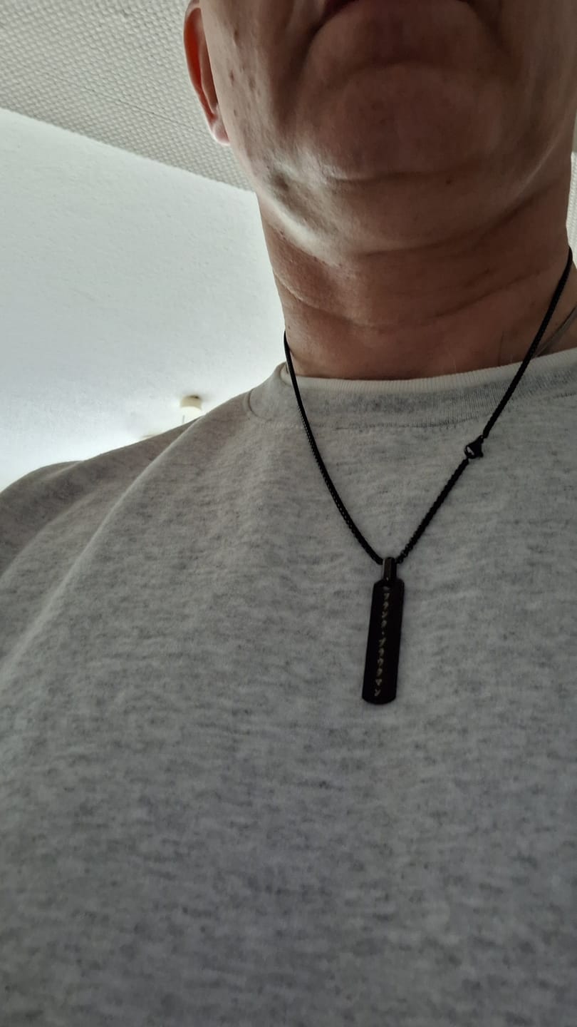 Customer photo review of Collier Japonais Gravé Homme