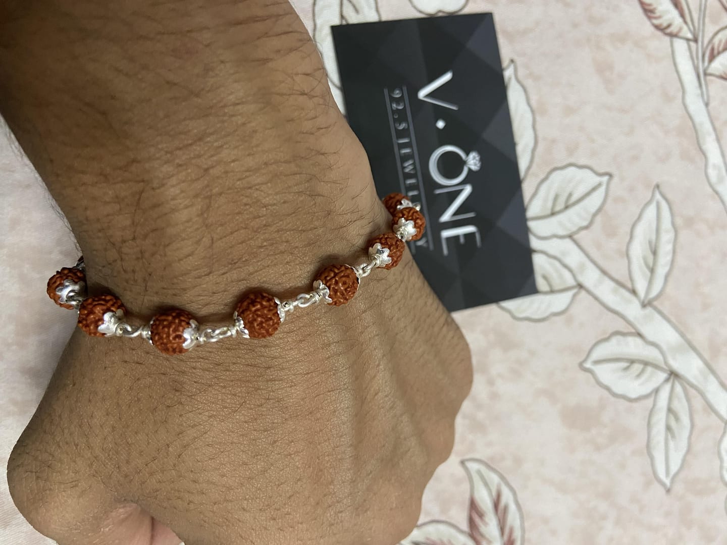 Customer photo review of Silver Rudraksha Bracelet