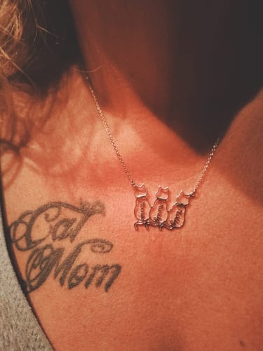 Customer photo review of Collar personalizado con nombre de gato