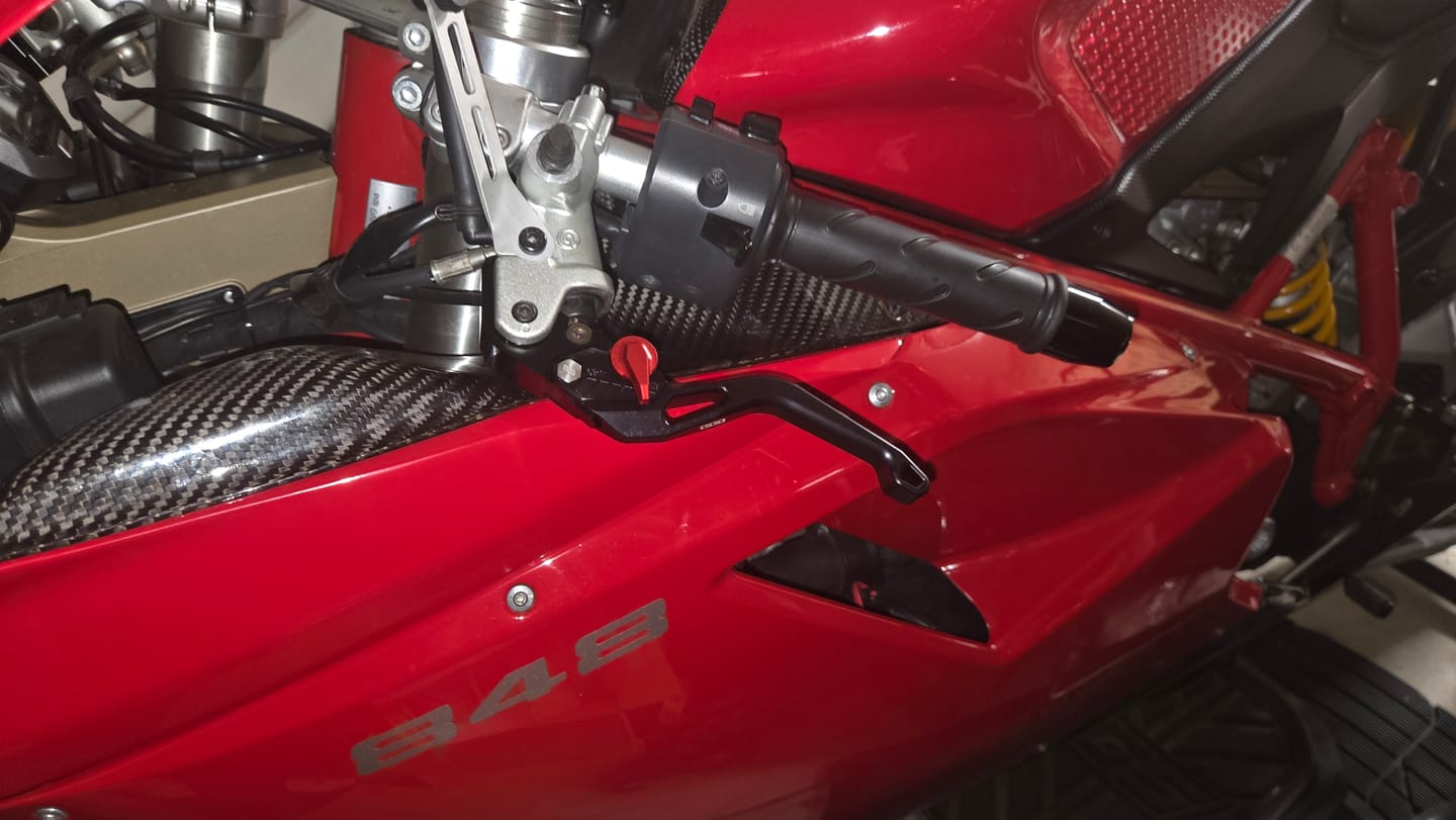 Customer photo review of EVOS Short Levers for Ducati Diavel / Street Fighter 848/1048 & More