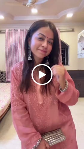 Customer video review of Mehr Rose Brown Viscose Georgette Kurta