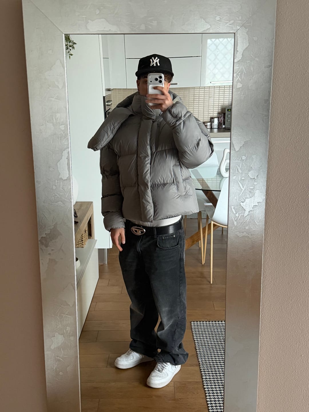 Customer photo review of Anthracite Puffer Jacket