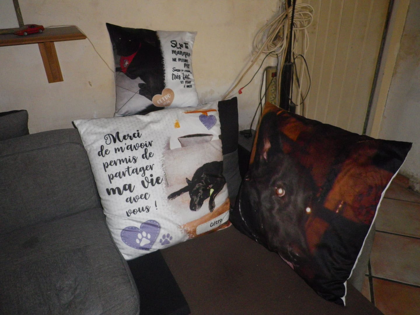 Customer photo review of Merci - Coussin personnalisé