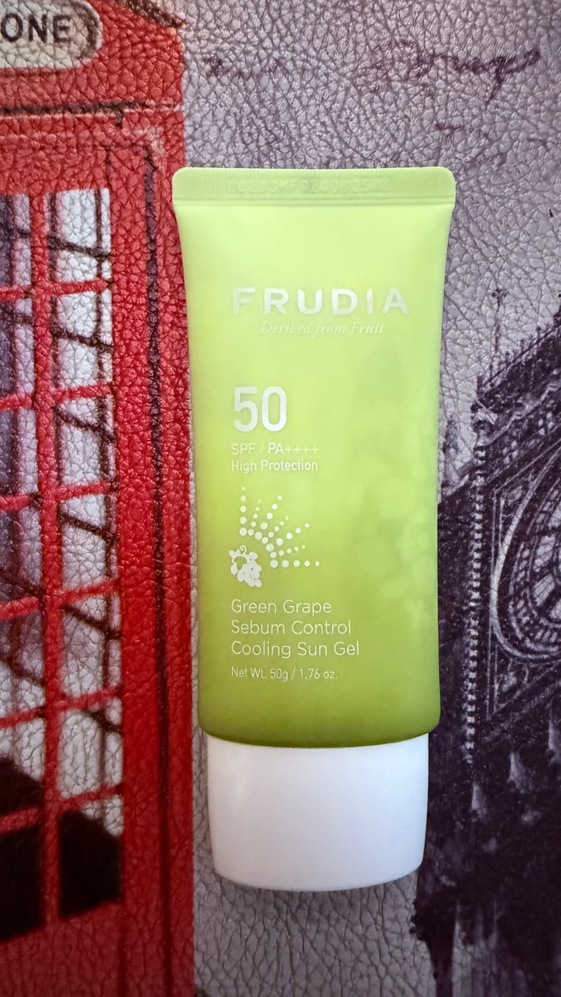 Customer photo review of Frudia Green Grape Sebum Control Sun Gel SPF50+/ PA++++