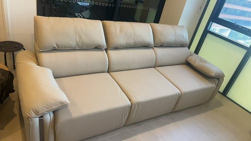 Customer photo review of Chocolate 2.65M 3.5 Seat Fully Electric Reclining Sofa Bed - Leather