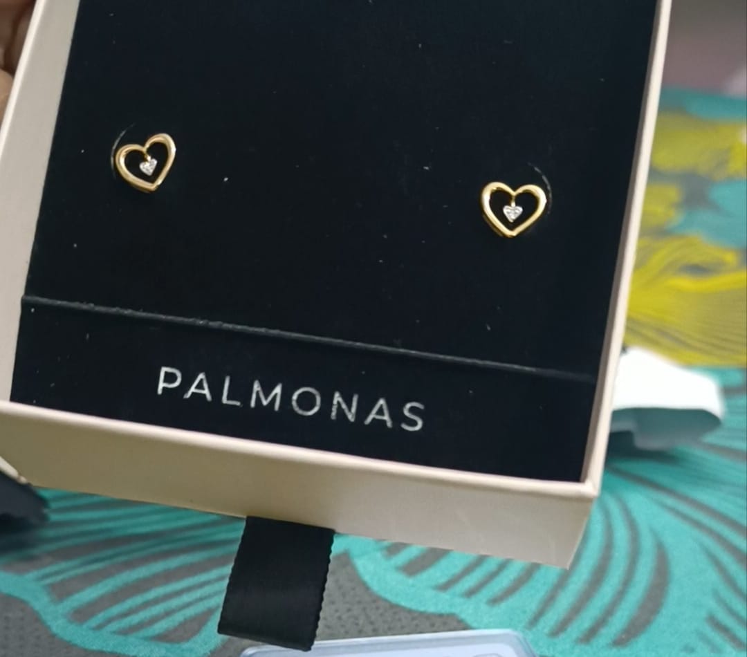Customer photo review of Wrapped With Love Heart Earrings