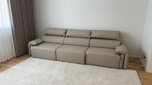 Customer photo review of Chocolate 2.65M 3.5 Seat Fully Electric Reclining Sofa Bed - Leather