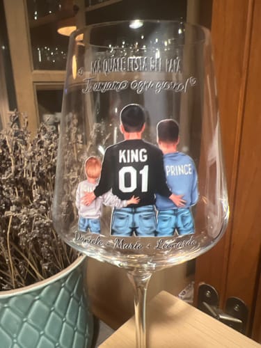 Customer photo review of Ogni giorno – Calice da vino personalizzato per la festa del papà e festa della mamma