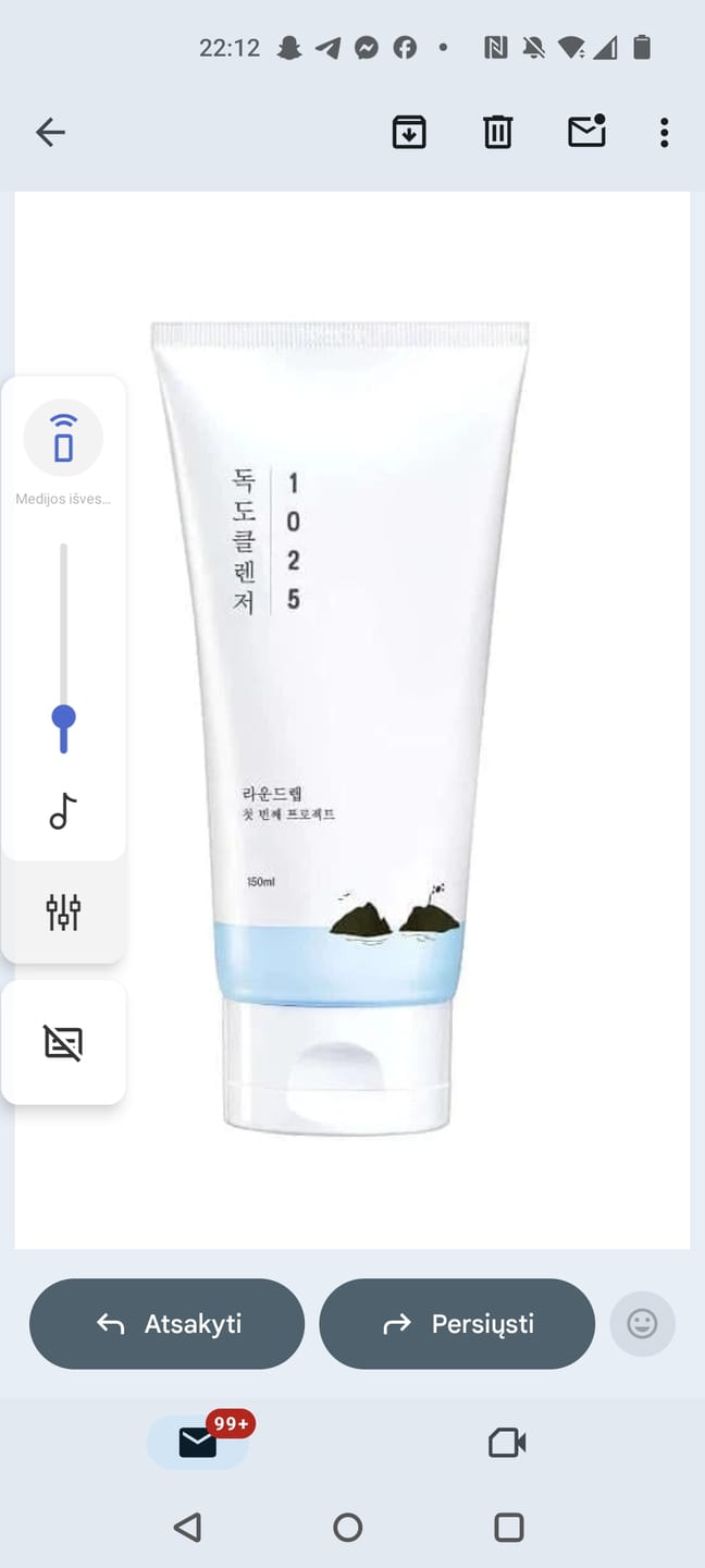Customer photo review of Maigas putiņas sejas mazgāšanai ar jūras ūdeni Round Lab1025 Dokdo Cleanser
