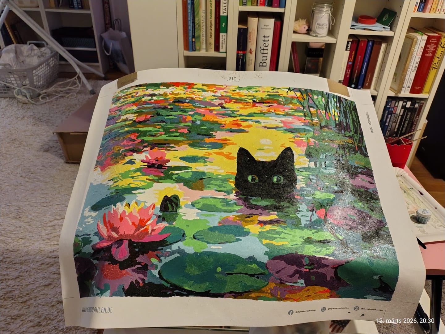 Customer photo review of Malen nach Zahlen - Eine Seerosen-Katze