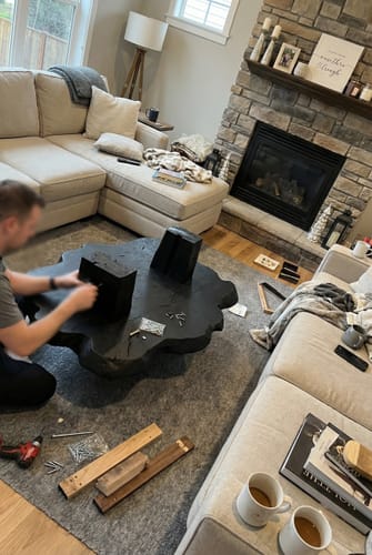 Customer photo review of Handcrafted Coffee Table For Unique Living Room