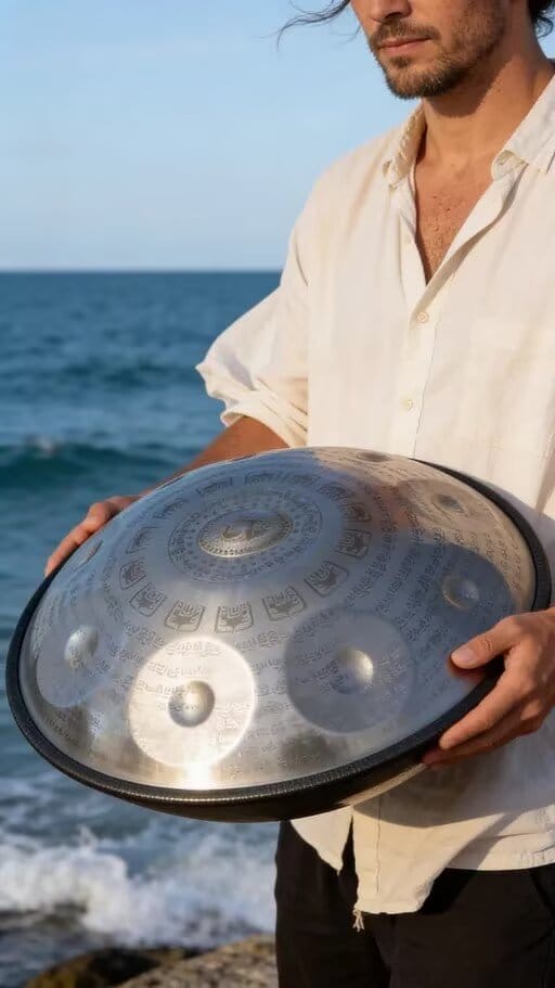 Customer photo review of Cosmos Handpan - Tantra Tibetan Series 9/10/12 Notes Tambourine - Gift Set