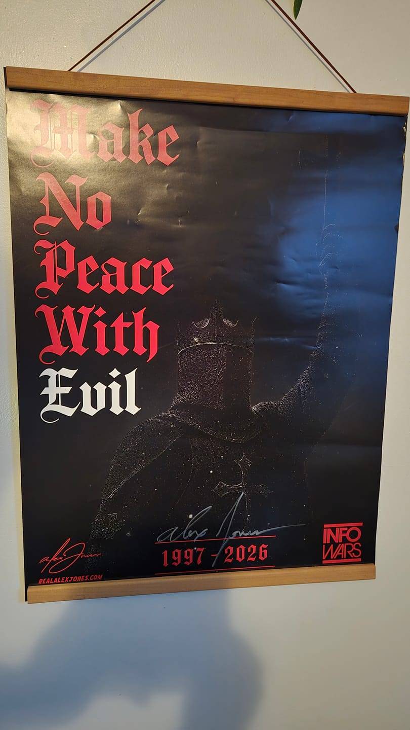 Customer photo review of No Peace Limited Edition Fundraiser Poster