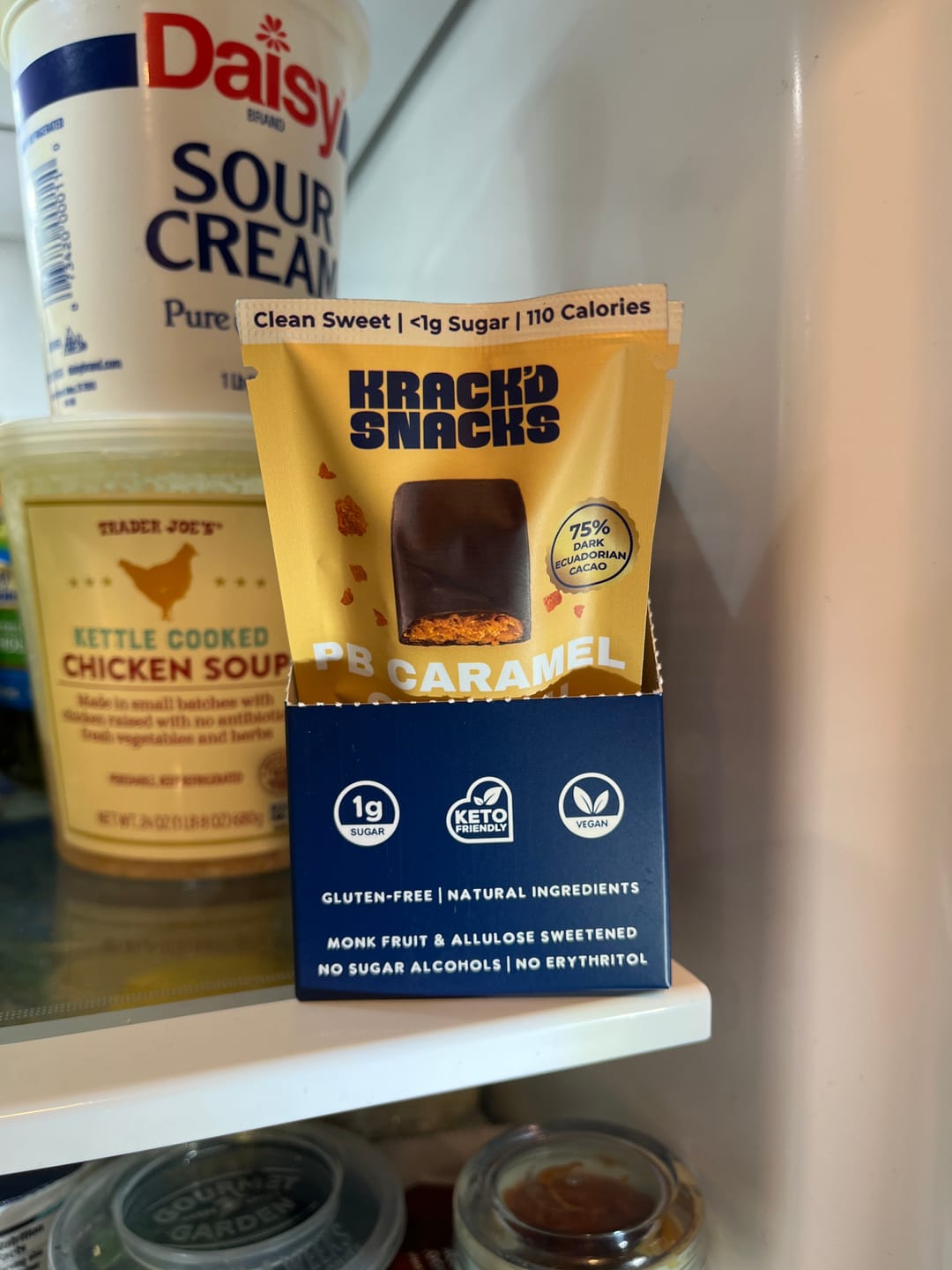 Customer photo review of Dark Chocolate Peanut Butter Caramel Crunch