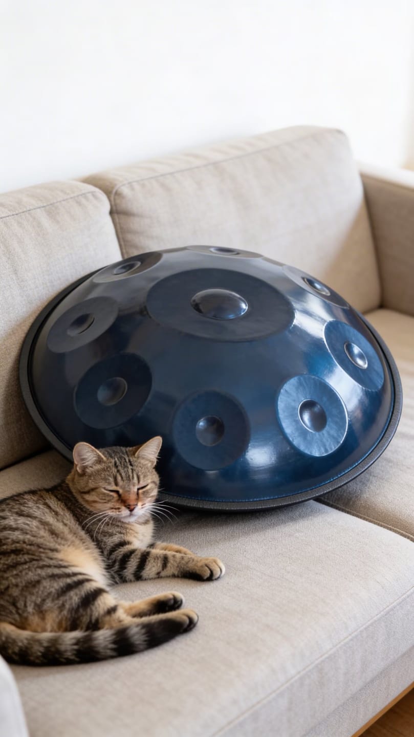 Customer photo review of Cosmos Handpan - Ebony Black 9 Notes in D Minor - Tambourine Gift Set