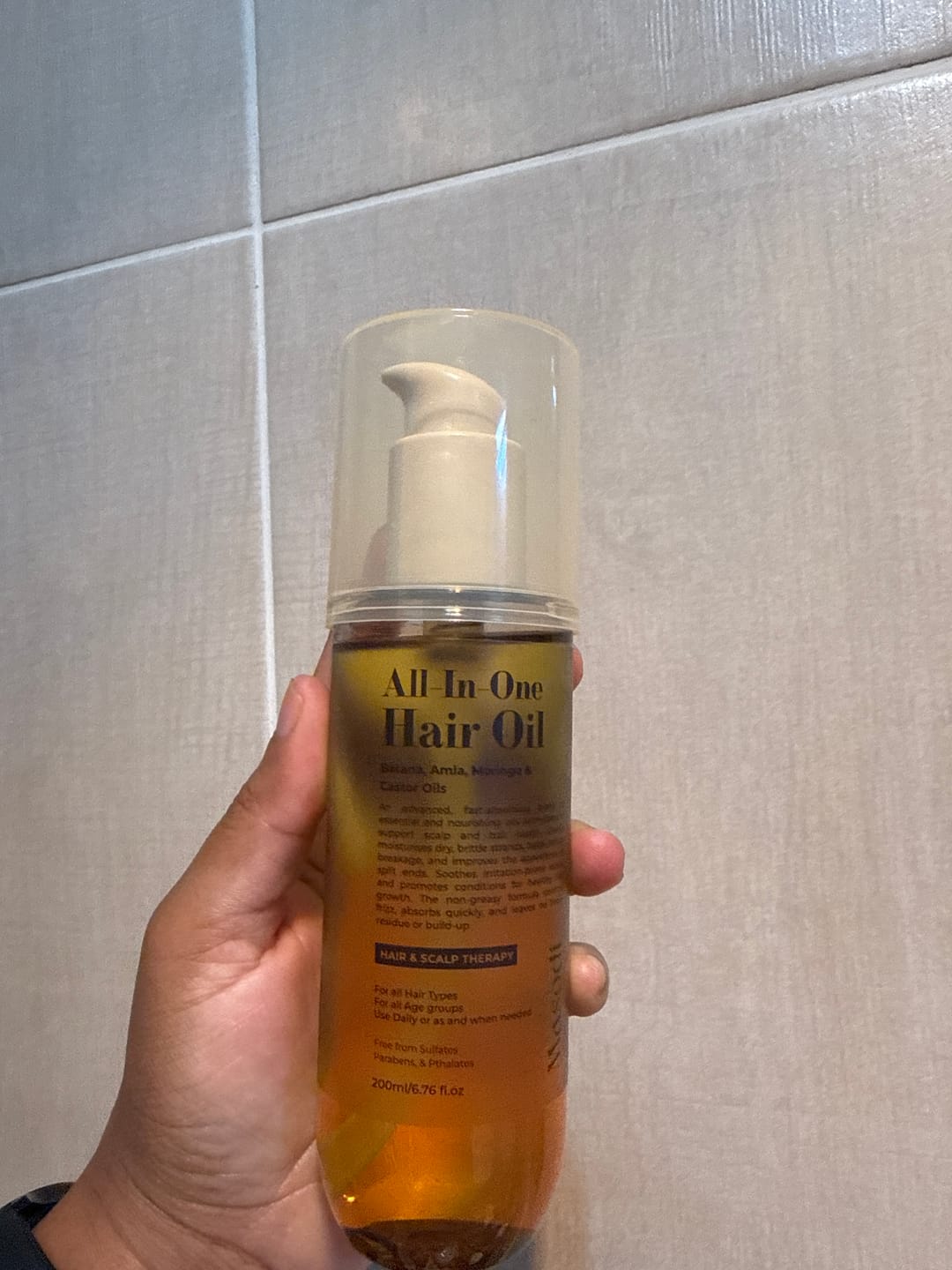 Customer photo review of All-In-One Hair Oil 200ml