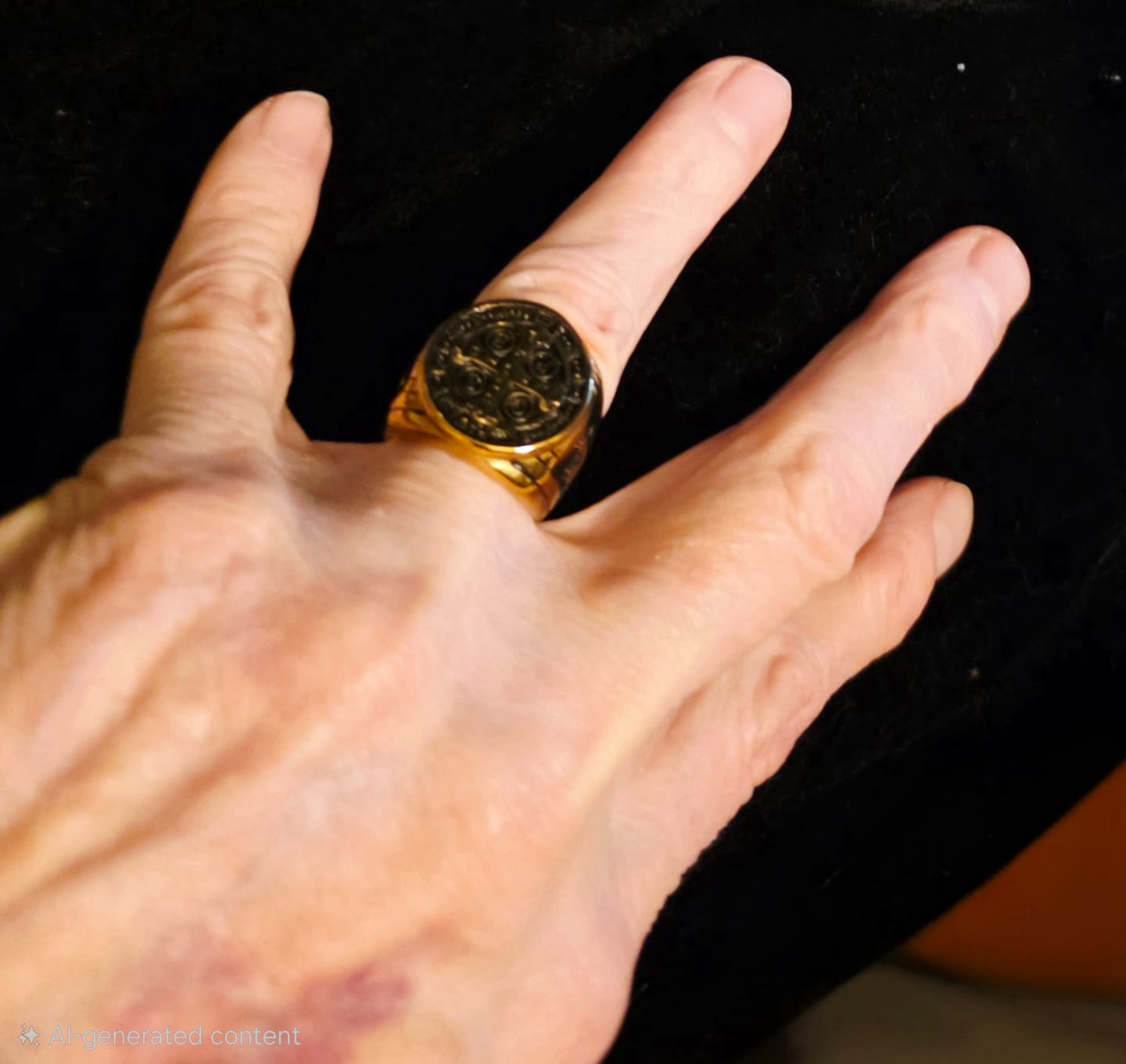 Customer photo review of FREE Today: St. Benedict the Protector Titanium Ring