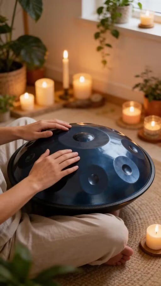 Customer photo review of Cosmos Handpan - Serene Blue 9 Notes in D Minor - Tambourine Gift Set