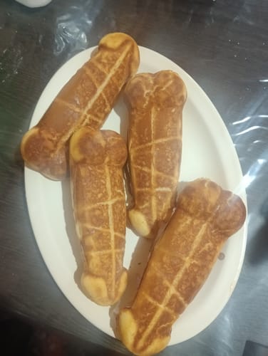 Customer photo review of Wafflera Antiadherente Electrica Moldes Figuras Divertidas Color Plata