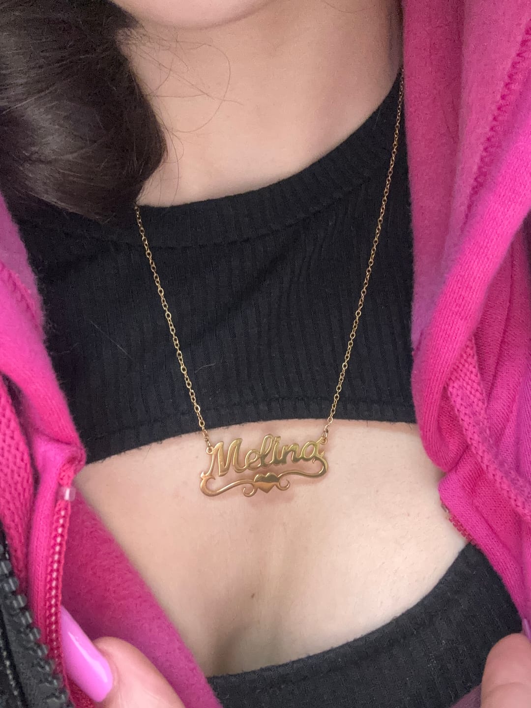 Customer photo review of Love Heart Name Necklace