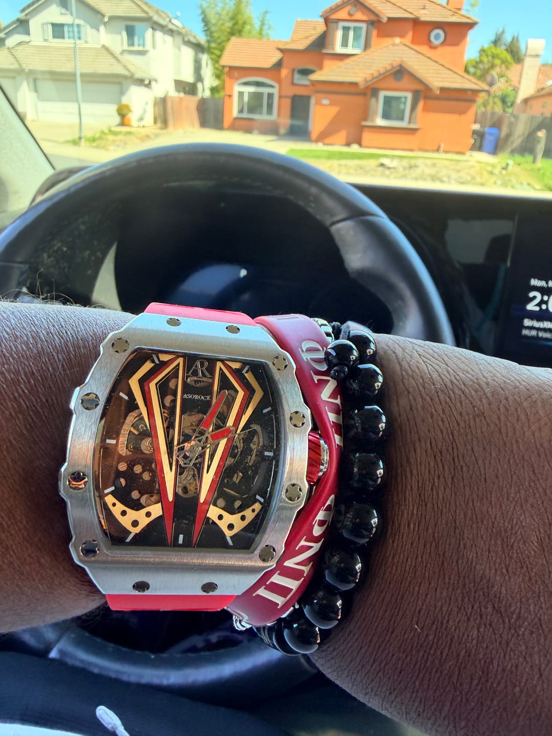Customer photo review of Silver/red Motorsport V2 automatic
