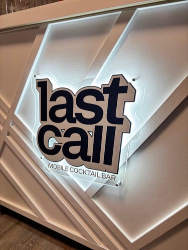 Customer photo review of Last Call Mobile Cocktail Bar – Premium Neon Artwork