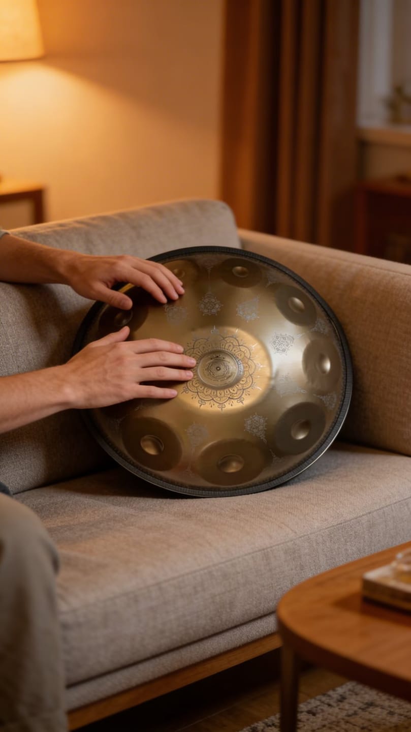 Customer photo review of Cosmos Handpan - Golden Mandarins 10 Notes in D Minor - Tambourine Gift Set