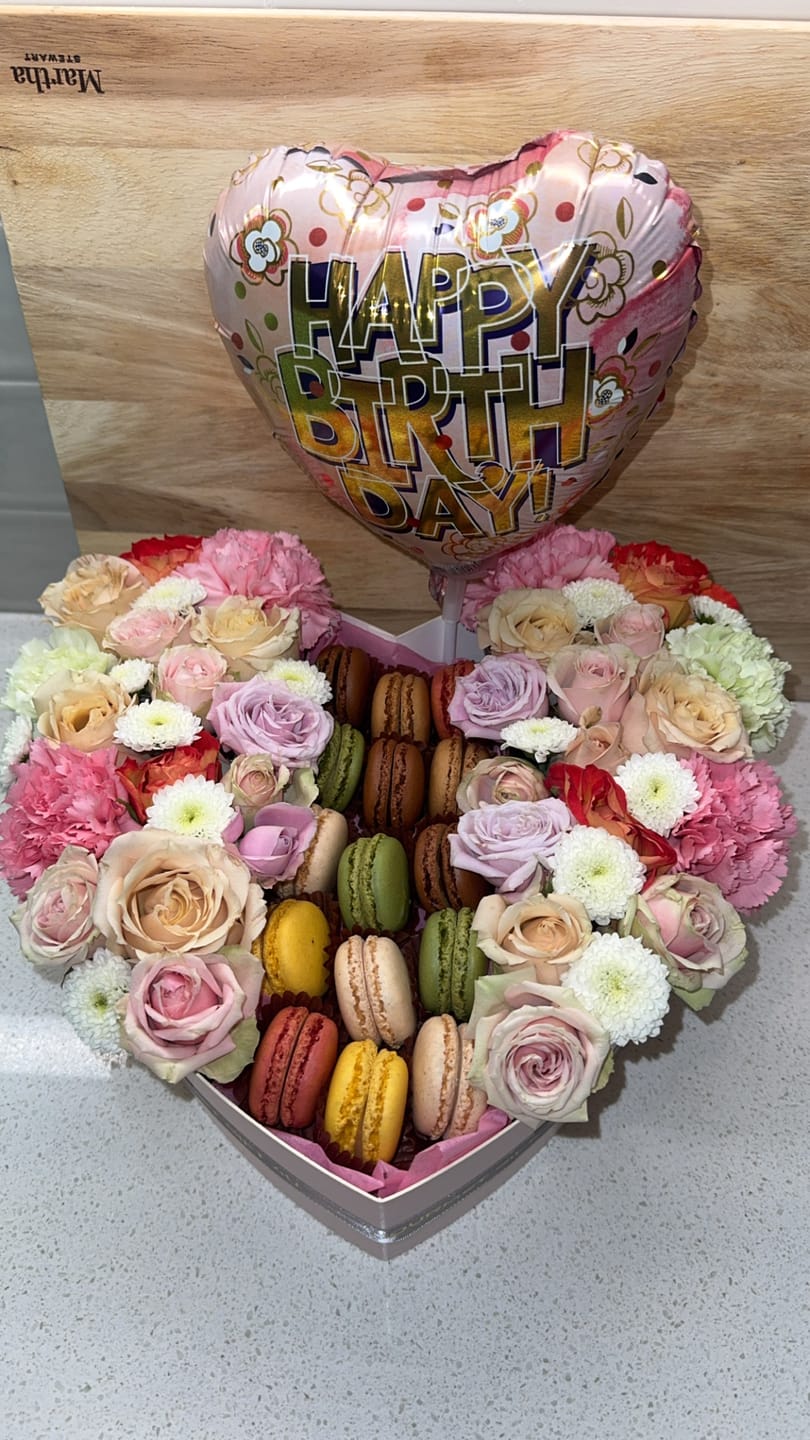 Customer photo review of HEART BOX ARRANGEMENT