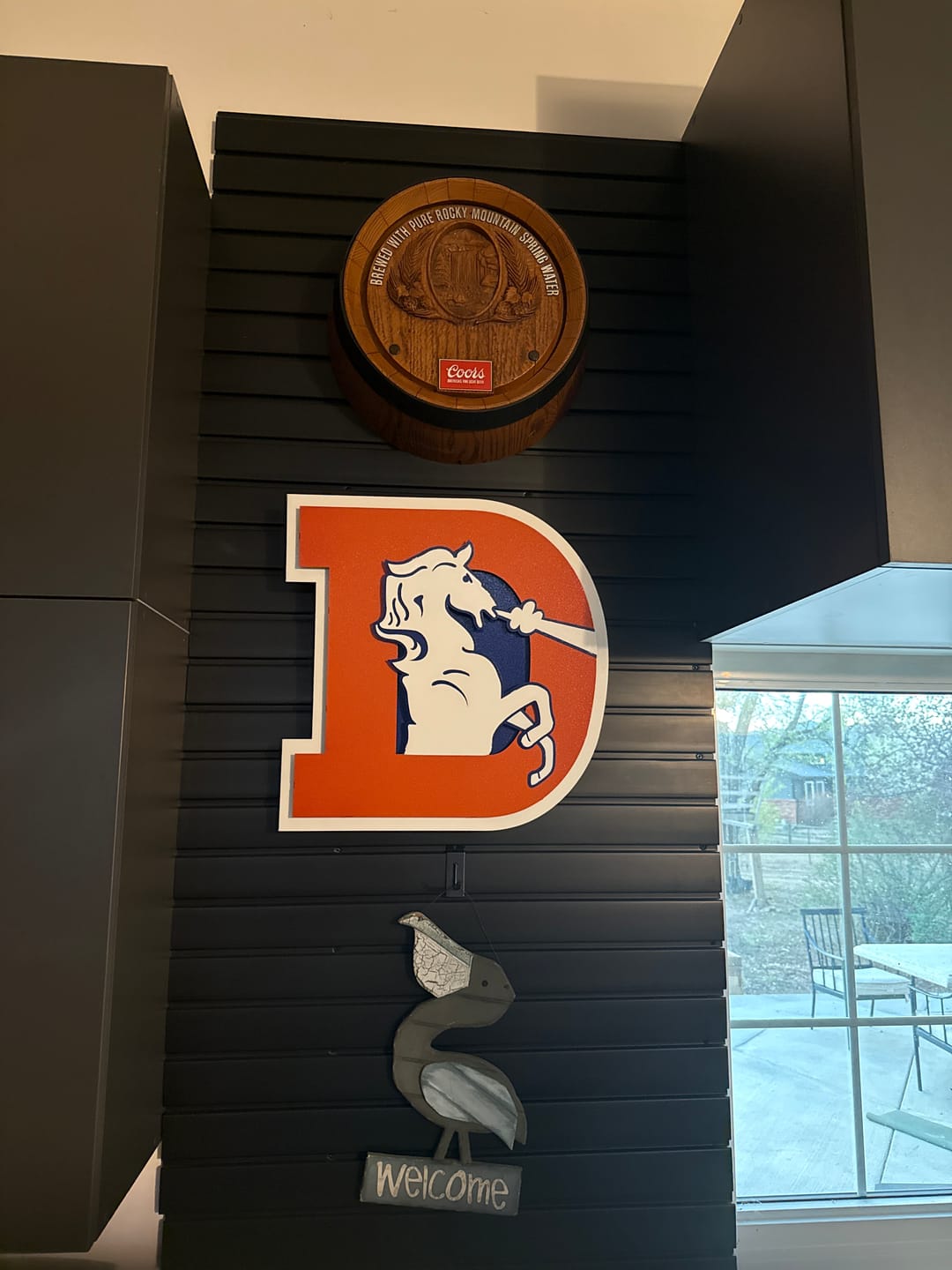 Customer photo review of Denver Broncos Retro 1993-96  "D"  3D Vintage Metal Wall Art