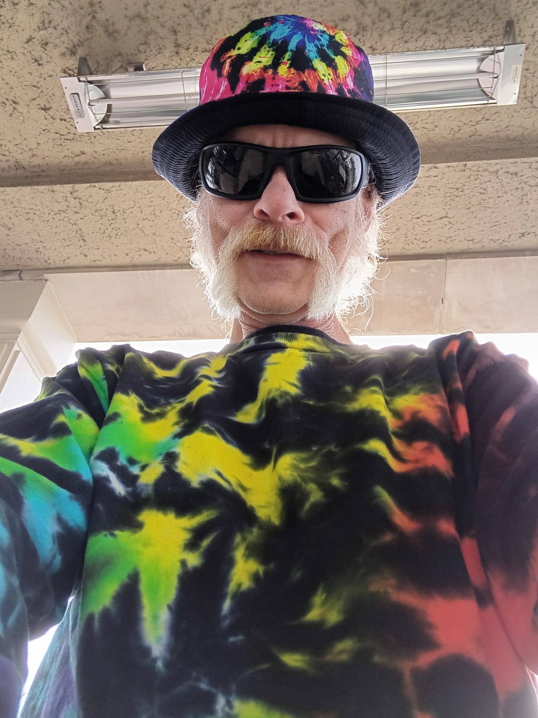 Customer photo review of Black Rainbow Splat Long Sleeve Tie Dye T Shirt
