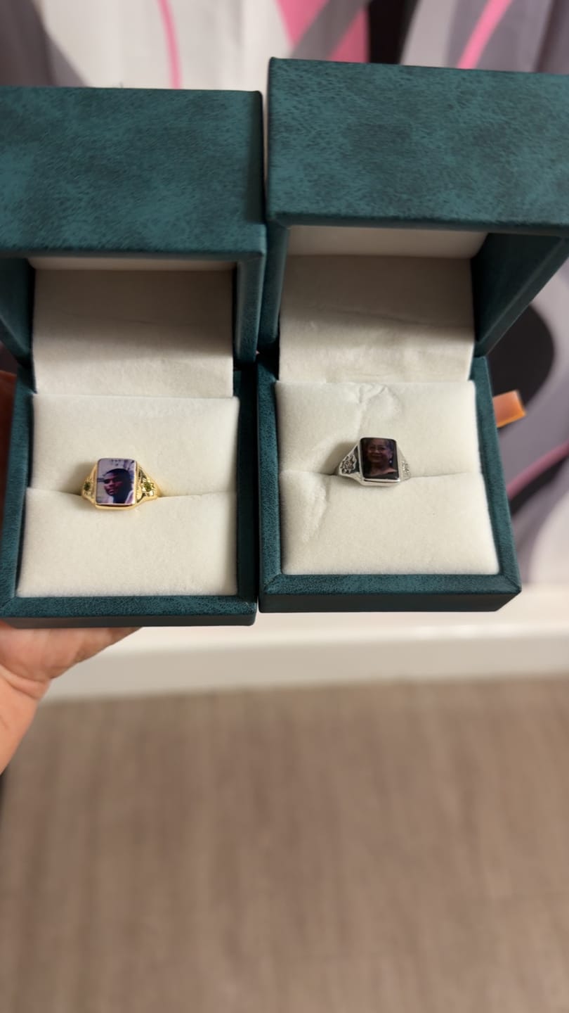 Customer photo review of Personalized Photo Birthstone Custom Ring